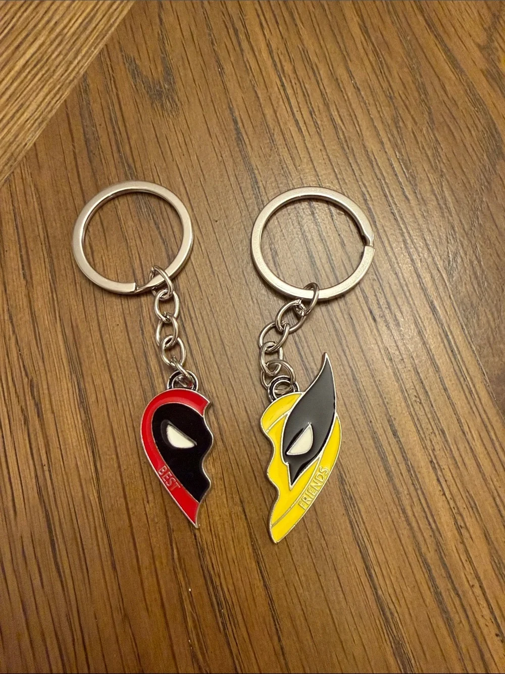 Collectible Deadpool & Wolverine Dual-Heart Superhero Keychain